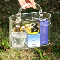 Boîte cadeau personnalisable en acrylique transparent recyclable de 3 mm d'épaisseur avec poignée pour autocollants de bougies artisanales