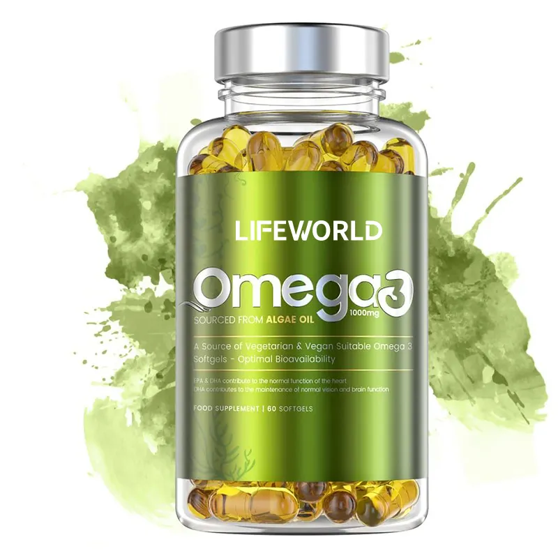 Life world Healthcare ergänzt Omega-3-Pulver pflanzliches Epa Dha Algen öl vegane Omega-3-Kapseln