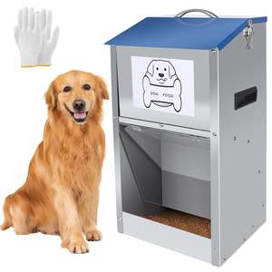 Dispensador de Alimentos JH-Mech 25LBS Grande Capacidade em Metal Resistente à Chuva Transparente Visível para Alimentador Automático de Cães - Product Image 1