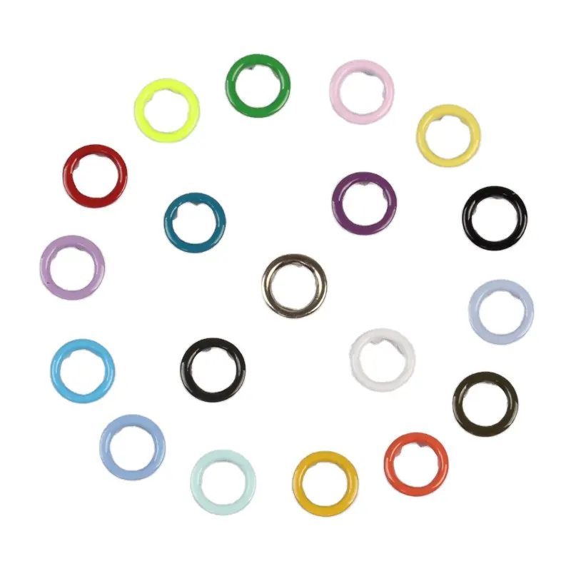 Hot selling variety colorful painted metal stainless steel prong ring snap button