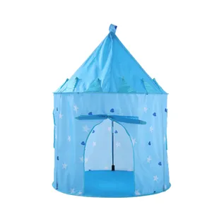 蓝色弹出 yurt 孩子们玩帐篷室内室外可堆叠折叠儿童玩公主帐篷帐篷