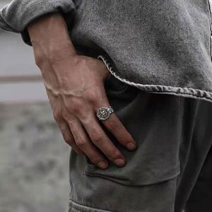 Bague ouverte vintage pour homme, style héros, motif Lion Roi européen exagéré, tendance homme et femme, ajustable, à la mode - Product Image 6