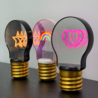 Lampe de style nouveau, lumière tunnel infini, cœur, arc-en-ciel, étoile, ampoule LED miroir, rechargeable USB-C, cadeau pour des fins décoratives