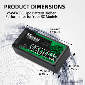 VSVAW 2S 7.6V HV Lipo pil 5600mAh 120C sert çanta RC araba tekne için Plug fiş ile kamyon tankı araç Truggy Buggy Xpand ralli - Product Image 4