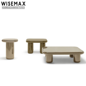 WISEMAX mobili Nordic Hotel di lusso Lobby <span class=keywords><strong>divano</strong></span> <span class=keywords><strong>tavolino</strong></span> lucido pittura in legno quadrato caffè tavolini da tè <span class=keywords><strong>per</strong></span> soggiorno - Product Image 4