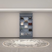Présentoirs à chaussures en bois Sundo Boutique Bag Store, présentoirs à chaussures modernes en bois à fixer au mur avec éclairage LED pour les magasins de détail