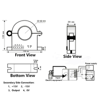 Module transmetteur de signal de courant perforé à effet Hall en boucle ouverte, à noyau divisé, AC/DC