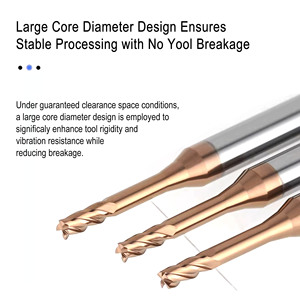 <span class=keywords><strong>Fraise</strong></span> à rainurer profonde à 4 dents en carbure de tungstène MK HRC60 à col long et déport étendu pour l'acier - Product Image 4