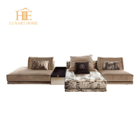 Canapé modulaire incurvé de luxe italien, peinture haute brillance, section modulaire, mobilier moderne pour villa