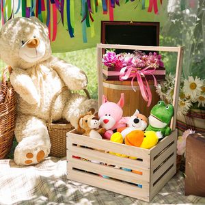 Présentoir de Comptoir en <span class=keywords><strong>Bois</strong></span> Naturel avec Tringle de Suspension, Boîte de Rangement en <span class=keywords><strong>Bois</strong></span> pour Foulards, Vêtements de Bébé, Ceintures – Organisateur de Vitrine pour la Vente au Détail - Product Image 5