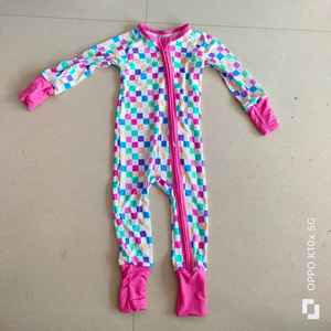 Kustom pakaian bayi bambu kustom ritsleting bayi disesuaikan pakaian anak-anak bambu Zippy piyama bambu bayi - Product Image 1