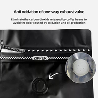 Sachet de café personnalisé OEM imprimé, à fond plat, en aluminium de qualité alimentaire, pour aliments pour animaux de compagnie et salades, avec fermeture éclair refermable