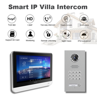 POE Android Interphone Tuya Smart Vidéo Porte Téléphone IP Villa Interphone avec Mot de Passe Déverrouiller Clavier Physique Clavier Déverrouiller Sonnette