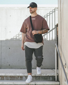 Son erkek düz renk pamuk Tee yüksek kalite yaz artı boyutu o-boyun temel t-shirt - Product Image 4