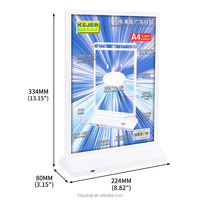 Panneau d'affichage LED pour restaurant Boîte à lumière publicitaire rechargeable A4 Double face Support d'affichage LED Boîte à lumière LED Porte-enseigne