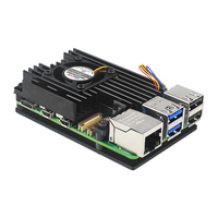 Raspberry beri Pi 5 casing logam kotak pelindung, pendingin pasif dan aktif dengan kipas pendingin PWM untuk Rapi 5