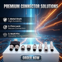Connecteurs automobiles CE étanches IP67 à visser en cuivre moulé mâle/femelle M8 à 3, 4, 5, 6, 8, 12 broches pour codage B D