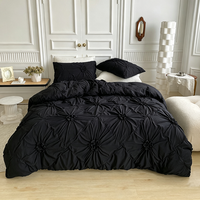 Housse de couette de luxe sur mesure, taille king, design floral plissé 3D, ensemble de literie 3 pièces