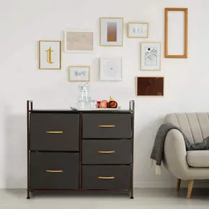 Organisateur de superpositions <span class=keywords><strong>à</strong></span> 5 tiroirs, <span class=keywords><strong>tour</strong></span> de rangement en tissu et commode pour meubles de chambre <span class=keywords><strong>à</strong></span> coucher - Product Image 1