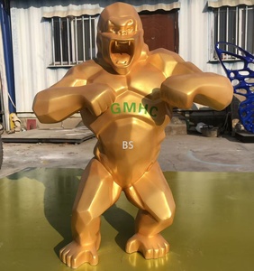 Escultura de Gorila King <span class=keywords><strong>Kong</strong></span> de Resina Roja de Tamaño Real Hecha a Medida para Jardín, Estatua de Resina Artesanal en Venta - Product Image 6