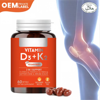 Vente en gros de capsules molles de vitamine D3 K2 MK-7 10 000 UI pour le soutien immunitaire et la santé osseuse, complément de calcium à absorption élevée