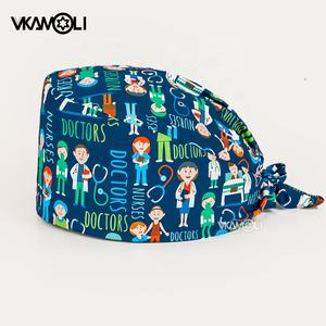 Gorros Quirúrgicos Estampados de Dibujos Animados para Hombres y Mujeres, Accesorios Médicos, Gorro de Enfermera, Gorro de Trabajo de Algodón - Product Image 1