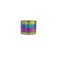 Broyeur d'herbes en métal en alliage de zinc et d'aluminium personnalisé 40mm 50mm 55mm 63mm Moulin à tabac plat manuel à 4 couches pour fleurs sèches