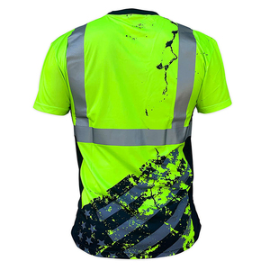 Camiseta de Seguridad Fluorescente de Alta Visibilidad Personalizada para Hombre, ANSI Clase 2, Camisa de Trabajo Reflectante, Camisa de Trabajo de Alta Visibilidad para Construcción - Product Image 4