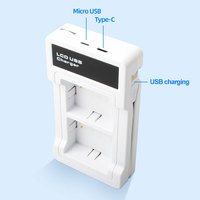 Pengisi Daya Baterai LCD 2 Slot untuk Kamera Arlo A-1/A-2 dengan Input Type-C/Micro USB, Proteksi Keamanan, Pengisian Cepat, Tersedia