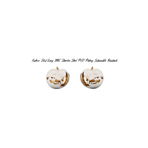 Fashion Stud Earrings 316L Stainless Steel PVD Gold Plating Sustainable Resistant - Product Image 2