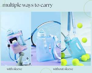 <span class=keywords><strong>2.2</strong></span> litre (74 ons) su şişesi kaplı saman ve Chug kapak BPA ücretsiz kullanımlık spor sürahi kolu ile - Product Image 4