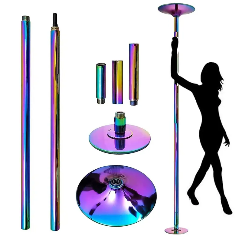 Dance Tube Multi-color Removable Static Spinning Dance Pole 45MM Height Adjustable 2235 To 2745mm Stripper Pole