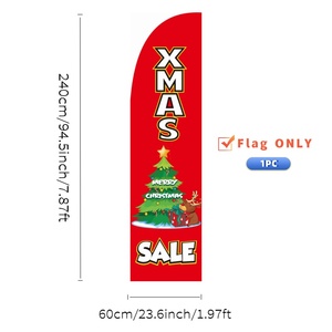 Tienda de Navidad Promoción Publicidad 130 pulgadas 330cm Bandera de playa Ala Celebración de Navidad Banderas de plumas voladoras promocionales Banner - Product Image 2