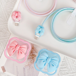 New Wavy Bow Cable <strong>Protector</strong> for iPhone 20W Charger UK British Three Pins USB Case Wire Cable Saver <strong>Phone</strong> <strong>Protector</strong> Wholesale - Product Image 2