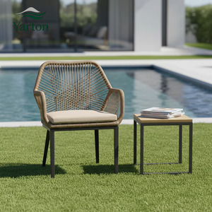 Sillas de Jardín de Mimbre de Diseño Moderno, Sillas de Cuerda Tejida, Mesas, Muebles de Comedor Impermeables para Exteriores para Hoteles, Almacenes, Villas - Product Image 1
