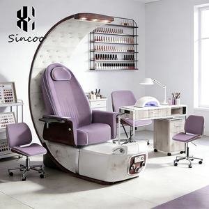 High Back Adjustable Spa Pedicure <b>Chair</b> <b>Vibration</b> Massage Plumbing-Free Automatic Full Body Foot Care <b>Chair</b> for Nail Salon - Product Image 1