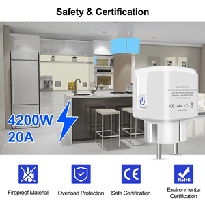 20A 220V không dây wifi thông minh cắm điện năng lượng màn hình tuya EU mini không dây wifi thông minh cắm ổ cắm với Alexa Google nhà bằng giọng nói - Product Image 6