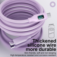 Nuevo Cable de Carga Rápida USB-C a USB-C con Pantalla LED Digital de 60W, Cable de Carga de Silicona con Cobre Puro para Teléfonos Móviles y Computadoras