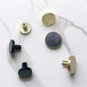 Brass Round Drawer <b>Knobs</b> 4 Cm Hole Spacing Durable Scandinavian Style Cabinet Furniture Handles - Product Image 1