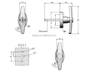 Meigu MS333 T Handle Door Lock Zinc Alloy Cabinet Door Handle For Brass Door