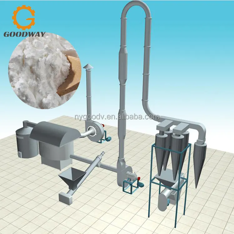 Sistema de secado Airflash de secador de polvo de 300-2000 kg/h para procesamiento de secado de harina/almidón de yuca