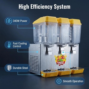 Distributeur de boissons froides multi-réservoirs 16L haute capacité, unité de service électrique à trois cylindres pour boissons aux fruits réfrigérées, idéal pour la restauration - Product Image 1