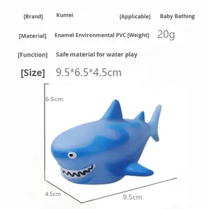 2025 trend küçük ördek PVC bebek banyo sıkmak su püskürtme köpekbalığı oyuncak - Product Image 4