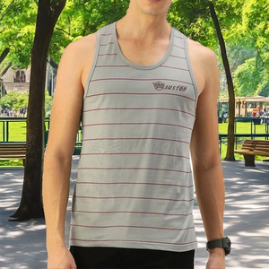 BRANDERS INTL Muscle Wear Débardeur de sport pour homme, décontracté, écologique, respirant, col rond, tricoté en polyester/coton 220g - Product Image 2