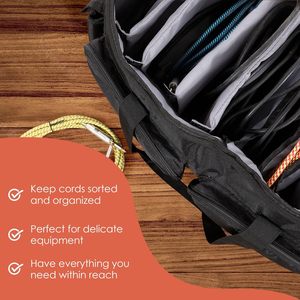 Sound Equipment DJ Gear Musician Accessories <b>Dividers</b> Cable File Gig <b>Bag</b> Detachable Padded Bottom DJ Equipment <b>Bag</b> - Product Image 5