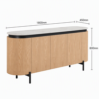Meuble buffet moderne blanc écologique en gros avec plateau en pierre frittée pour projets hôteliers et de chambres à coucher, support OEM personnalisé