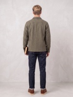Nouvelle veste de travail vintage américaine pour homme, vert olive, automne-hiver, en mélange de laine, surchemise décontractée à revers, coupe ample