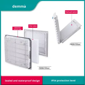 Rejilla de ventilación para gabinetes con filtro de malla, caja de distribución, rejilla antipolvo, ventilador de flujo axial, montaje empotrado FB9899FU98 - Product Image 4