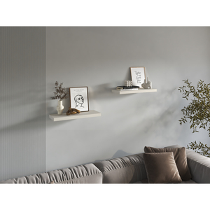 Floating Shelves White Washed Oak 2 Shelves 1.50 In H Wall Display <b>Storage</b> - Product Image 1