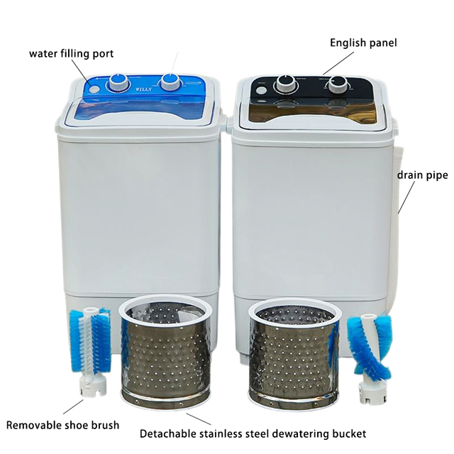 A Small Washing Machine That Can Be Used in RV Blue Semi-automatic Multifunctional Portable Washing Machines